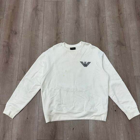Emporio Armani Other - Emporio Armani Cream Gray Logo sweatshirt sweater crewneck size XL B13